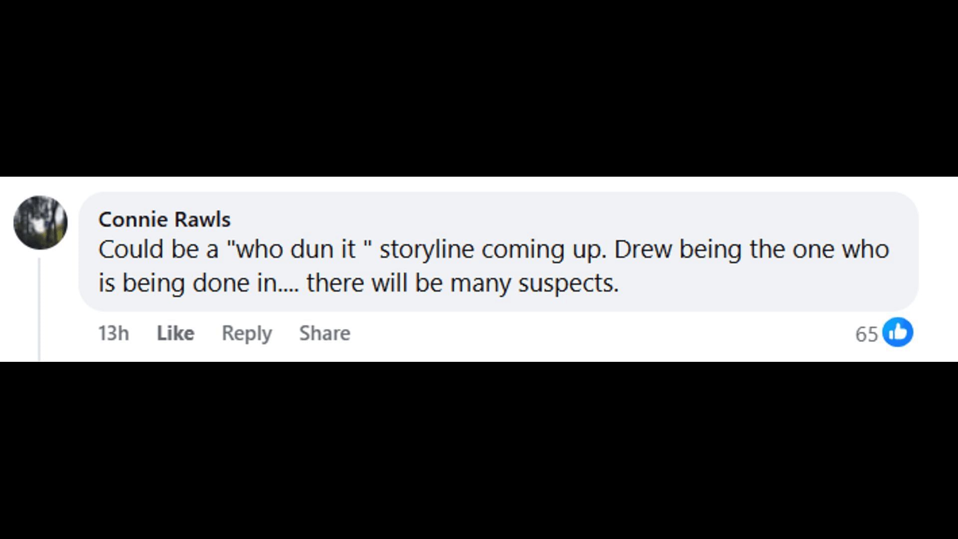 A post made by a fan about Drew's storyline (Image via Facebook/General Hospital Fans - Official)